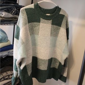 Checkered Turquoise Sweater